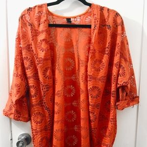 Windsor Coral Crochet Cardigan